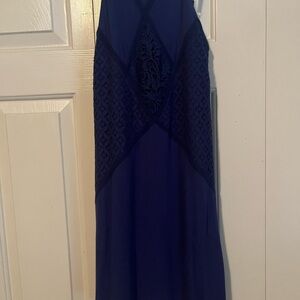 Xhilaration Navy Maxi Dress with Lace Detail